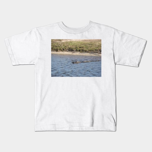 Alligator Swimming in the Water Kids T-Shirt by Beautiful Cuteness